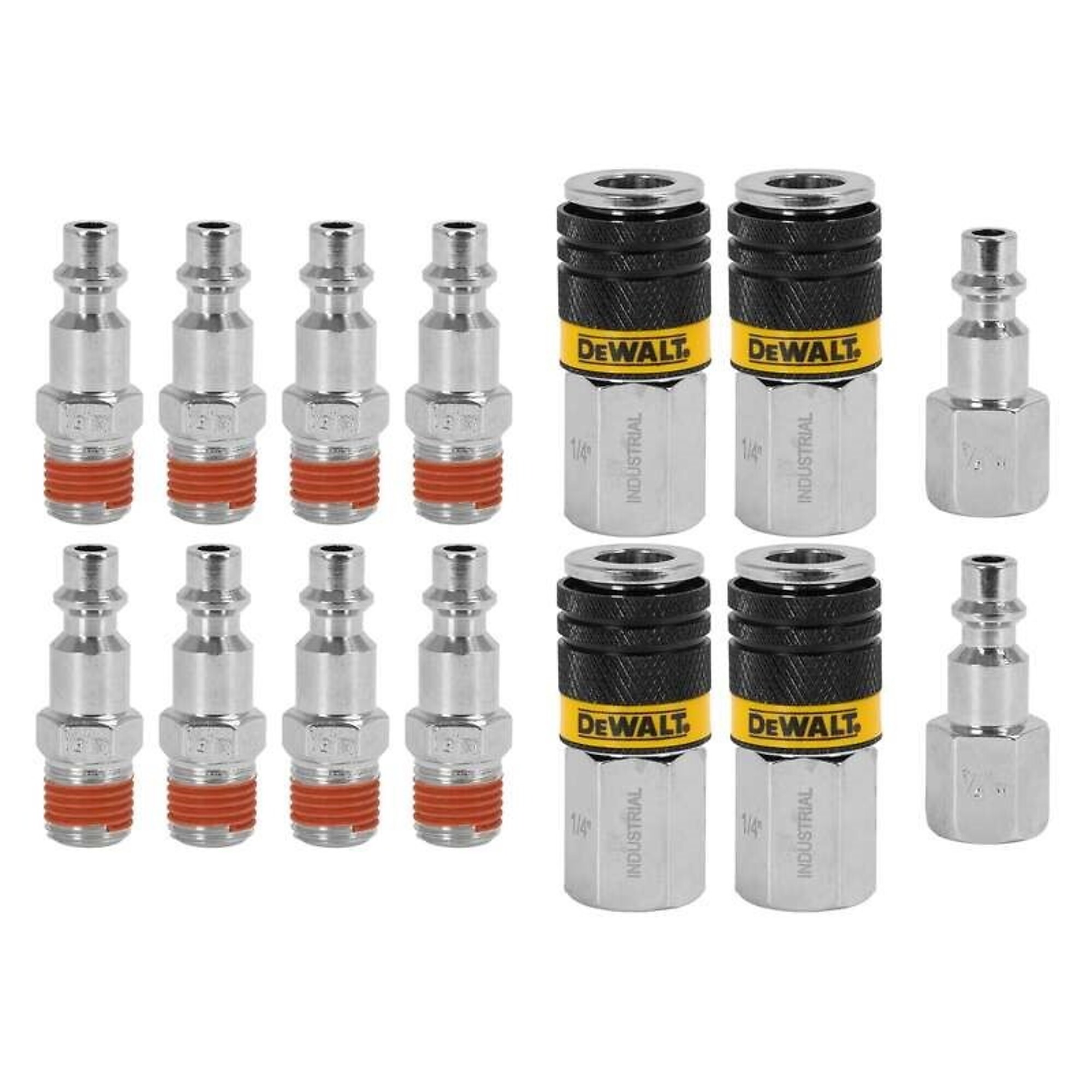 DEWALT, 4 Piece 1/4in. NPT Industrial Couplers Plugs, Coupler Size 1/4 in, Model# DXCM036-0232